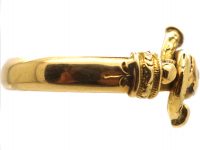 Early 20th Century 18ct Gold Lover's Knot Ring set with a Diamond