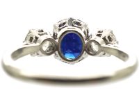 Retro Platinum, Sapphire & Diamond Three Stone Ring