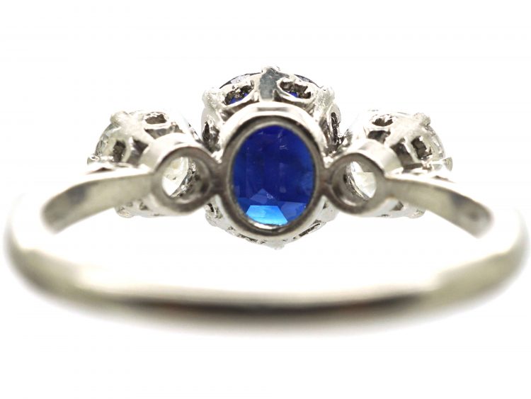 Retro Platinum, Sapphire & Diamond Three Stone Ring