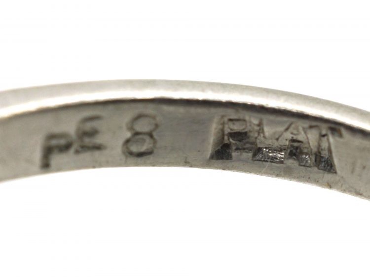 Retro Platinum, Sapphire & Diamond Three Stone Ring