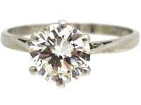 Art Deco Platinum, Diamond Solitaire Ring