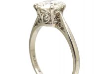 Art Deco Platinum, Diamond Solitaire Ring