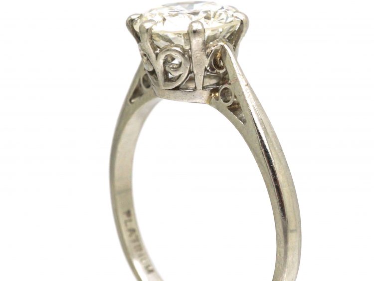 Art Deco Platinum, Diamond Solitaire Ring
