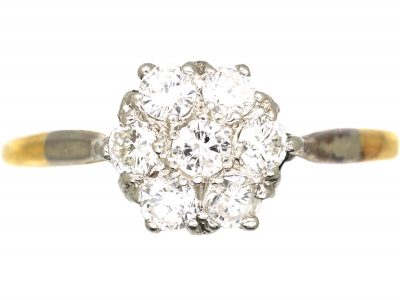 Early 20th Century 18ct Gold & Platinum, Diamond Cluster Ring