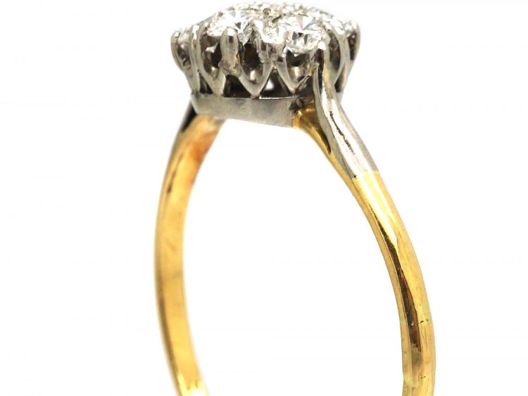 Early 20th Century 18ct Gold & Platinum, Diamond Cluster Ring