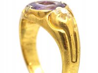 William IV 18ct Gold & Diamond Ring with an Amethyst Intaglio of a Crown