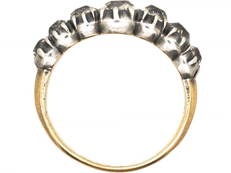 French Early 19th Century Five Stone Old Mine Cut Diamond Ring