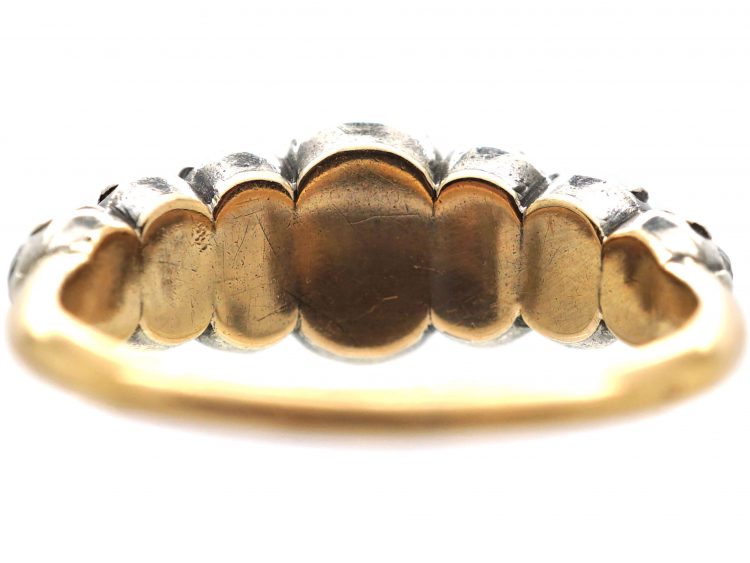 French Early 19th Century Five Stone Old Mine Cut Diamond Ring