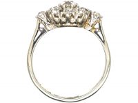 Edwardian 18ct White Gold & Platinum, Diamond Cluster Ring with Diamond Set Shoulders