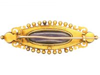 Victorian 18ct Gold & Diamond Brooch with Locket on the Reverse