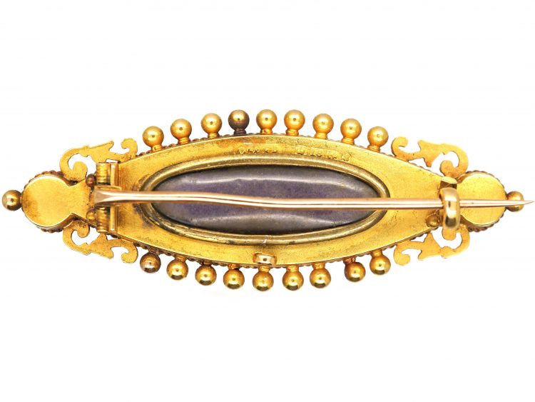 Victorian 18ct Gold & Diamond Brooch with Locket on the Reverse