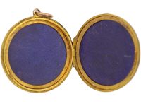 Edwardian 9ct Back & Front Round Locket with Paste Set Flower