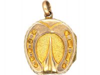 Victorian 9ct Gold Back & Front Horseshoe Locket