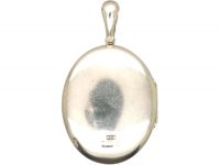 Victorian Silver & Gold Overlay Locket with Crane & Dragonfly Detail