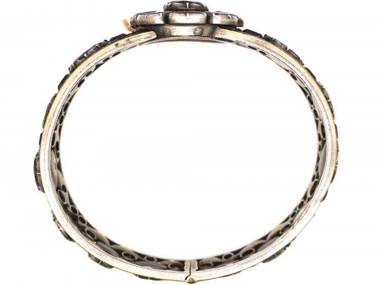 Georgian Silver & Gold, Almandine Garnet Bangle