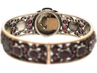 Georgian Silver & Gold, Almandine Garnet Bangle
