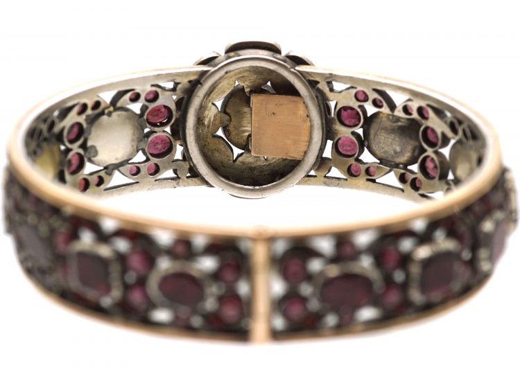 Georgian Silver & Gold, Almandine Garnet Bangle