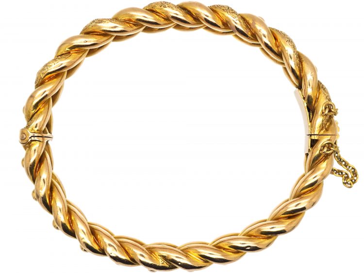 Victorian 15ct Gold Interwoven Illusion Bangle