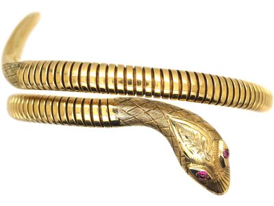 9ct Gold Snake Bangle By Smith & Pepper