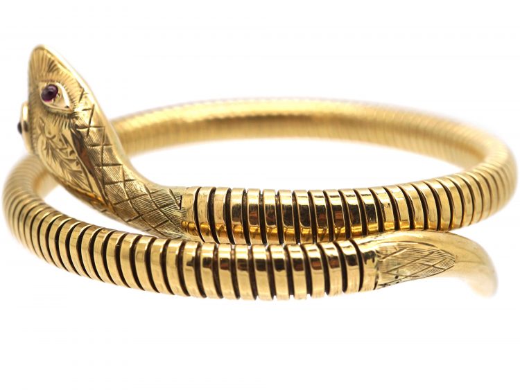 9ct Gold Snake Bangle By Smith & Pepper