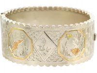 Victorian Silver & Gold Overlay Bangle in Aesthetic Style