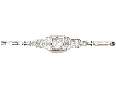 Art Deco 18ct Gold & Platinum, Diamond Bracelet