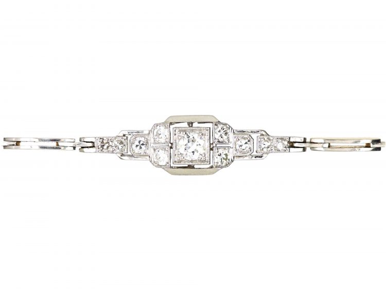 Art Deco 18ct Gold & Platinum, Diamond Bracelet