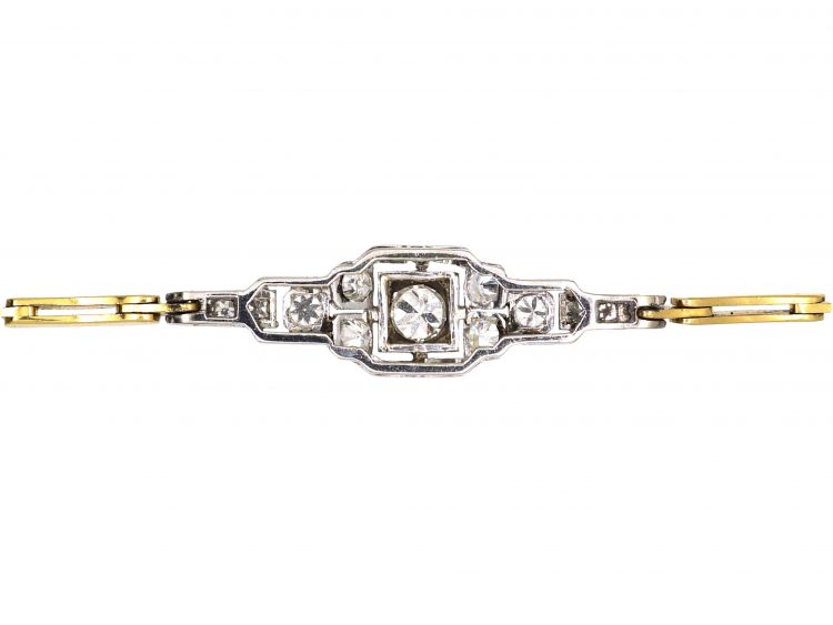 Art Deco 18ct Gold & Platinum, Diamond Bracelet