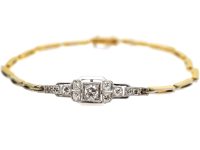 Art Deco 18ct Gold & Platinum, Diamond Bracelet