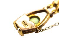 Edwardian 15ct Gold Ornate Bracelet set with Peridots