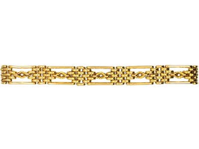 Edwardian 15ct Gold Gate Bracelet with Knot Detail