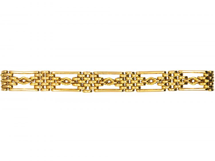 Edwardian 15ct Gold Gate Bracelet with Knot Detail