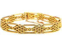 Edwardian 15ct Gold Gate Bracelet with Knot Detail