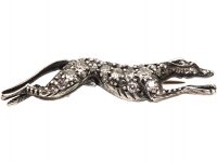 Edwardian Greyhound Brooch set with Graduated Diamonds