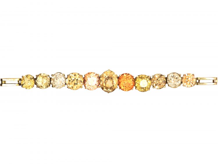 Edwardian Gold Bracelet set with Zircons
