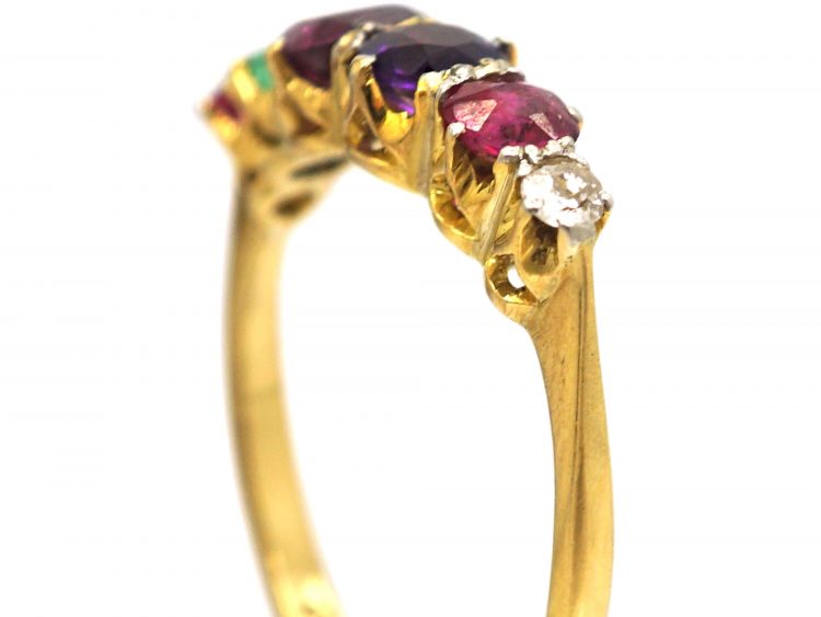 Edwardian 18ct Gold & Platinum, Acrostic Ring That Spells Regard