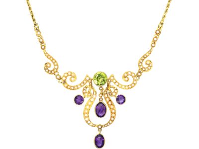Edwardian 15ct Gold Suffragette Necklace
