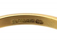 18ct Gold, Three Stone Diamond & Sapphire Ring