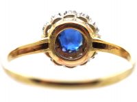 Edwardian 10ct Gold, Sapphire & Rose Diamond Cluster Ring