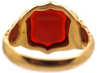 Victorian 15ct Gold & Carnelian Shield Shaped Signet Ring