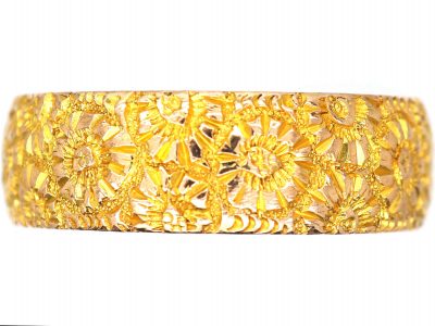 Edwardian 9ct Gold Wedding Ring with Orange Blossom Motifs