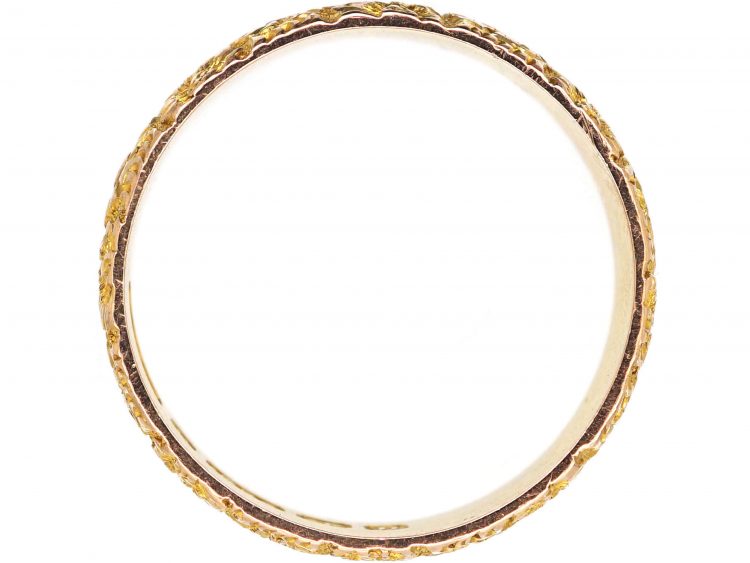 Edwardian 9ct Gold Wedding Ring with Orange Blossom Motifs