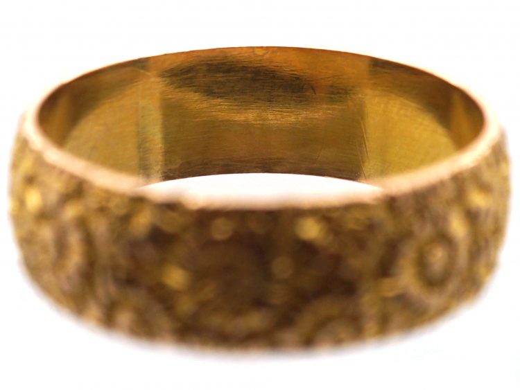 Edwardian 9ct Gold Wedding Ring with Orange Blossom Motifs