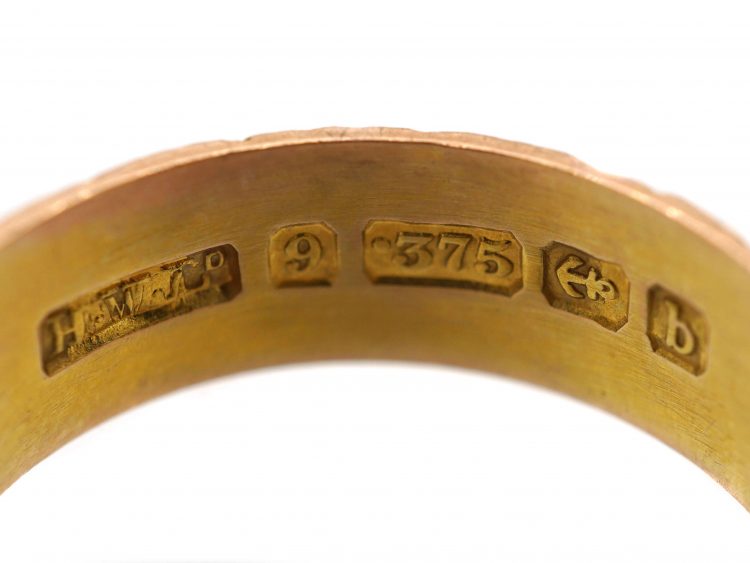 Edwardian 9ct Gold Wedding Ring with Orange Blossom Motifs