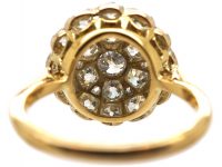 Early 20th Century 18ct Gold & Platinum Large Diamond Cluster Ring