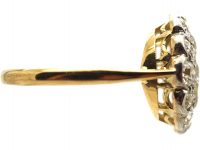 Early 20th Century 18ct Gold & Platinum Large Diamond Cluster Ring