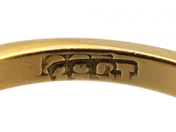 Edwardian 18ct Gold & Platinum Crossover Ring Set with Three Diamonds