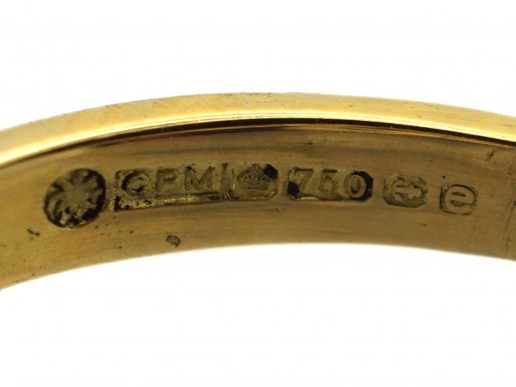 Early 20th Century 18ct Gold & Platinum, Three Stone Diamond Crossover Ring with Diamond Set Shoulders