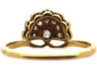 Art Deco 18ct Gold & Platinum, Diamond Set Fan Shaped Ring