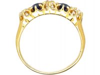 Edwardian 18ct Gold, Sapphire & Diamond Five Stone Ring